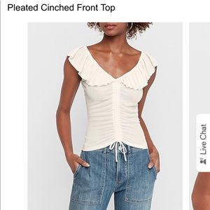 🆕 🎉Express Pleated Cinched White Top